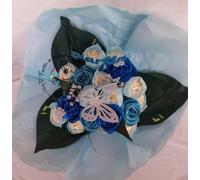 Torta di pannolini a forma di bouquet personalizzata REGALO NASCITA
