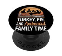 Torta di Turchia e Awkward Family Time Ringraziamento PopSockets PopGrip Adesivo
