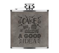 Torta È Always Un Buono Idea 170ml pelle Sintetica Hip Flask Grigio Cupcake