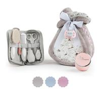 Torta Pannolini Neonato con Coperta Ricamata + 15 Pannolini Moltex Taglia 2 (3/6 Mesi) + Ciuccio con Nome + Accessori (Rosa | Set con custodia da bagno) | BebeDeParis