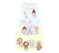 Torta scenografica per festa a tema allestimento sweet table bellissime e super colorate battesimo nascita compleanno festa torte finta (pastel circus -circo)