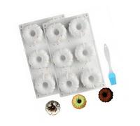Torta zucca in silicone per alimenti da 3, Two pack | Cottura flessibile della zucca con pennello per piccole torte, gelatina cioccolato, caramelle e dolci a tema