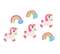 Tortendekoshop Unicorno arcobaleno piatto zucchero set 6 pezzi