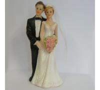 Statue per Torta Nuziale Non Convenzionale Coppia di Sposi Con Rose 14cm