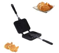 Tortiera a forma di pesce Taiyaki, stampo per torta per waffle a forma di pesce, stampo doppio per pancake con manico lungo per la Cucinas casalinga