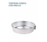 TORTIERA Alluminio Ø cm 40 X8H CONICA CON ANELLO Professionale Pentole Agnelli