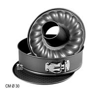 TORTIERA FORMA STAMPO TORTA DIAM. CM 30 ALLUMINIO 2 FONDI APRIBLIE A CERNIERA