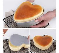 Tortiera in alluminio a forma di cuore con base estraibile per torte, torte, mousse e altre creazioni al forno (20,3 cm)