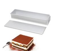 Tortiera rettangolare | Stampo per mousse in alluminio con coperchio | Teglia per pane, stampo per mousse rimovibile, teglia rettangolare per cheesecake, antiaderente per tiramisù, cheesecake, torta,