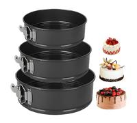 Tortiera Rimovibile,Professionale Teglia Da Forno Rotonda Springform,Stampo Torta Con Clip,In Rivestimento Antiaderente,3 Pezzi Rimovibile Stampi per Dolci(20/22/24 Cm),Per La Cottura Di Torte E Dolci