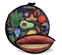 Tortillada - Scaldatortillas 30 cm per Microonde - Scaldatortillas in Cotone/Poliestere per Tortillas, Tacos, Roti e Chapati - Contenitore per Mantenere le Tortillas Calde - Nero