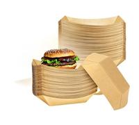 tortoba Vassoi grandi in carta kraft, 500 contenitori usa e getta in cartone per alimenti, vassoio in carta kraft marrone, vassoi per servire cibo, snack, nachos, hot dog, barche, tacos