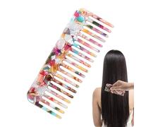 Tortoise Shell Comb, Antistatic Detangling Comb, Wide Tooth, Smooth Glide for Wet & Dry Hair, Marbled Design, Compact Pocket Size, Travel-Friendly, Ideal for Thick and Everyday Care