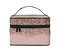 Tortora Blush Rosa Rose Bronzo Oro Glitter Glam, Borsa per il trucco Borsa per cosmetici Borsa da viaggio portatile da viaggio Astuccio per matite
