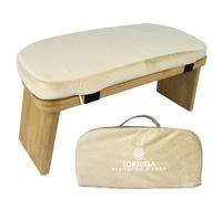 TORTUGA - Panca da meditazione in bambù biologico - Pieghevole ed ergonomico - Crema - 46x18x15cm - Pacchetto completo: borsa da trasportare, comodo cuscino - Migliora la postura e la consapevolezza