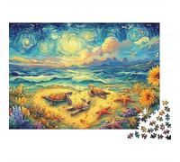 Tortugas marinas estrelladas Sturdy Cardboard Diy Decoración del cielo estrellado Jigsaw Puzzle Adults Kids Cognitive Development for Housewarming Holiday Puzzle Lovers 70x50cm/1000pcs