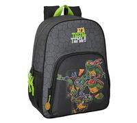TORTUGAS NINJA Zaino Scuola per Bambini, Zaino per Bambini, Adatto per Scolari, Comodo e Versatile, Qualità e Resistenza, 33 x 14 x 42 cm, Grigio/Nero, Grigio/Nero, Estándar, Casual, Grigio/Nero,