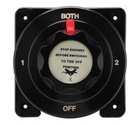 Torvex Interruttore batteria, Selettore batteria a 4 posizioni Sezionatore 250A DC6-32V Nero Marine RV Boat Yacht OFF-1-2-BOTH