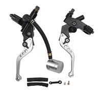 Torvex Leve freno e frizione, coppia di leve di comando manuale della pompa idraulica per manubri da 22 mm compatibili con motociclette (Argento)