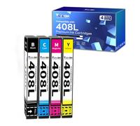 Torvon 408L Cartucce di ricambio per Epson 408L 408XL Cartucce per stampanti Multipack Compatibile con Workforce Pro WF-C4310 WF-C4810 WF-C4310DW WF-C4810DTWF WFC4310 WFC4810 (confezione da 4)