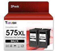 Torvon PG 575XL Nero Cartucce per Canon 575 XL Nero 575XL Cartucce nere per Canon Pixma TS3550i TS3551i TS3750i TS3751i TS3752i (2 nere)