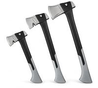 TORVON Set di 3 asce da 800 g, 2000 g, 2500 g, con estrattore chiodo e cuneo intagliato, manico in nylon rinforzato per legno, legna da ardere, giardino, foresta, esterno
