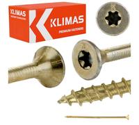 KLIMAS Viti per legno - Torx set - Testa Svasata Piana - Viti multiuso - viti legno - Viti autofilettanti per legno - Giallo Zinco viti per legno torx - set viti da 5x120 mm - 200 pezzi