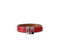 TORY BURCH Cintura in pelle SQUARE LOGO marrone | S