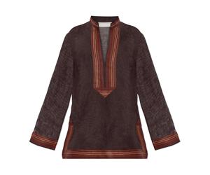 Tory Burch - Linen Top - - Blouses & Shirts - Donna - Marrone - L