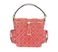 Tory Burch - T Monogram Denim Bucket Bag - - Bags - Donna - Rosso - ONE SIZE