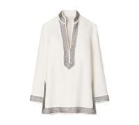 Tory Burch - Tunicca in Lino Ricamata - - Blouses & Shirts - Donna - Bianco - M