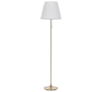 Beliani Lampada da terra classica con base in metallo color ottone e paralume in tessuto bianco
