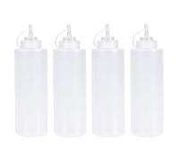 Torytoe Bottiglie Condimento, 4 Pezzi 32oz Squeeze Bottle con Tappi, Bottiglia Squeeze di Plastica, Bottiglie di Condimento per Spremere, Flacone Dosatore, a Prova di Perdite e Senza BPA (1000ml)