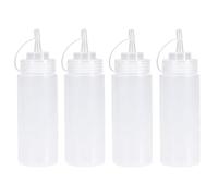 Torytoe Bottiglie Condimento, 4 Pezzi 4oz Squeeze Bottle con Tappi, Bottiglia Squeeze di Plastica, Bottiglie di Condimento per Spremere, Flacone Dosatore, a Prova di Perdite e Senza BPA (120ml)