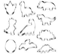 Torytoe Tagliabiscotti Dinosauri, 10 Pezzi Forme Biscotti Dinosauri, Stampi per Biscotti Dinosauri Acciaio Inox, Coppapasta Dinosauro per Bambini Compleanno Festa Tema Party Decorazioni