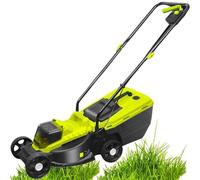 Tosaerba a Batteria 40V con 2x4.0Ah, Lama in Acciaio 33cm, 3 Altezze Taglio 30/50/70mm, 40L Sacco, Motore Brushless, per Giardini, Prati, Parchi, Taglio Preciso e Silenzioso(2 Batteries)