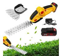 Tosaerba e Tagliasiepi a Batteria, 24V 2 in 1 Cesoia a Mano per Erba con Batteria Ricaricabile Agli Ioni di Litio e Caricatore, Tagliaerba Elettrico per Giardino e Prato
