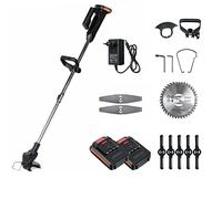 Tosaerba elettrico 1800W 42V Tagliasiepi for erba senza fili Tagliaerba portatile regolabile Attrezzo elettrico da giardino con batteria per giardino, prato(2 Battery)