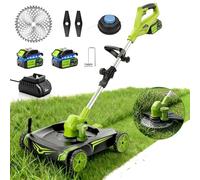 Tosaerba elettrico 4 in 1 con base a ruote staccabile, altezza di taglio in 3 posizioni, mini tosaerba a spinta senza fili, alimentato a batteria, per giardino/cortile/fattoria, regali di giardinaggio