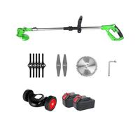 Tosaerba Elettrico A Batteria Da 1500 W, 12000 Giri/min, Regolabile, Pieghevole, Portatile, Tagliaerba, Attrezzo Da Giardino For Batteria Da 18-21 V Potatura Efficiente(Green 2 battery)