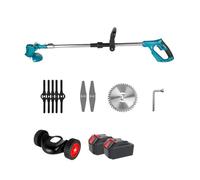 Tosaerba Elettrico A Batteria Da 1500 W, 12000 Giri/min, Regolabile, Pieghevole, Portatile, Tagliaerba, Attrezzo Da Giardino For Batteria Da 18-21 V Potatura Efficiente(Blue 2 battery)