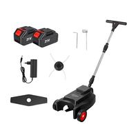 Tosaerba elettrico a spinta da 5000 W, taglio 21 V con regolazione dell'altezza a 3 posizioni, dotato di due lame. (Nero(Due veicoli elettrici e Un Caricabatterie))