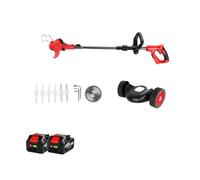 Tosaerba Elettrico Da 2500 W, Tagliabordi A Batteria, Lunghezza Regolabile, Utensile Giardino For 18 V Leggero Sicuro(2 Battery)