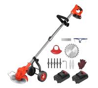 Tosaerba Elettrico Portatile Senza Fili, Doppia Alimentazione, Con Flap E Supporto, Ruota, Tosaerba Elettrico Da Giardino Con Batteria Potatura Efficiente