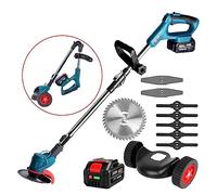 Tosaerba Elettrico Portatile Trimmer Pieghevole Potatura da Giardino Regolabile Utensili elettrici da Taglio Batteria al Litio 8 Accessorio(1 Battery)