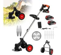 Tosaerba elettrico rotativo 21 V 2000 mAh con ruote, 3 in 1, tosaerba elettrico Hover e tagliabordi