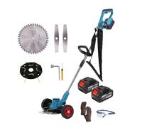 Tosaerba Elettrico Senza Spazzole E Fili Con Ruote Tagliaerba Lunghezza Regolabile Angolo Telescopico Attrezzi Da Giardino For Potatura Leggero Buona Potenza(With 2 battery set)
