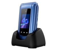 Tosaju 4G Big Button Cellulare per anziani Sim Free Sbloccato Semplice Senior Flip Phone Facile da usare Telefoni di base con 2.4 "+1.8" IPS Screen, Pulsante SOS, dock di ricarica Batteria 1000mAh