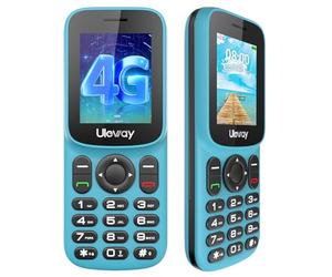 Tosaju Telefono cellulare 4G LTE con mini tasti, senza contratto, telefono semplice con display a colori da 1,7 pollici, Bluetooth, 1000 mAh, lungo tempo di standby, Dual SIM, portatile, per anziani