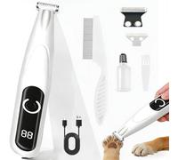Tosatore Zampe Cane con Luce LED, Tagliapeli per Cani e Gatti USB Ricaricabile, Regolapeli Animali Silenzioso per Pulizia Zampe, Orecchie e Piccole Zone (A)